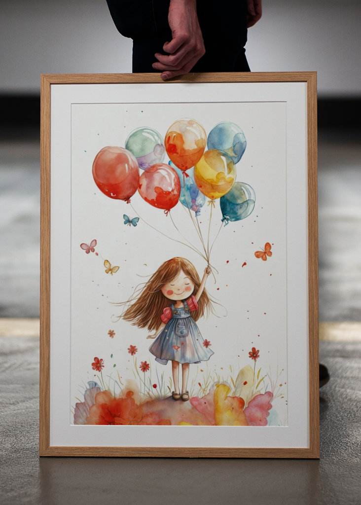 Mädchen und Luftballons 