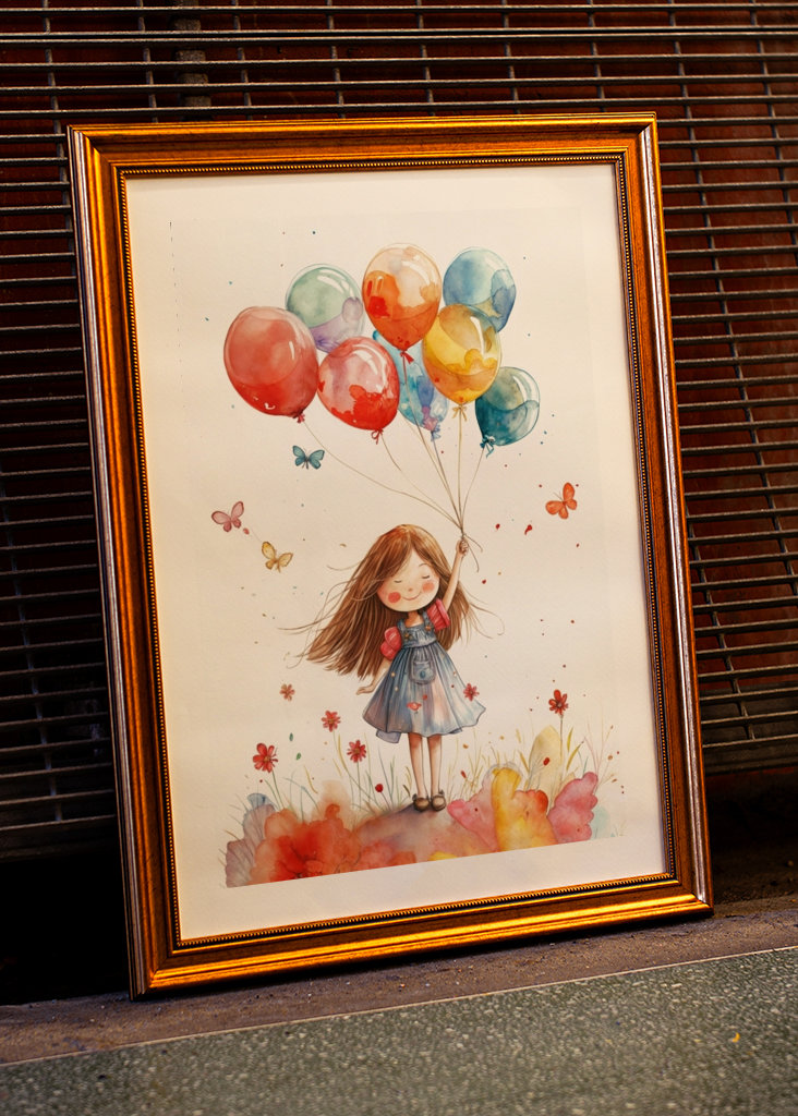 Mädchen und Luftballons 