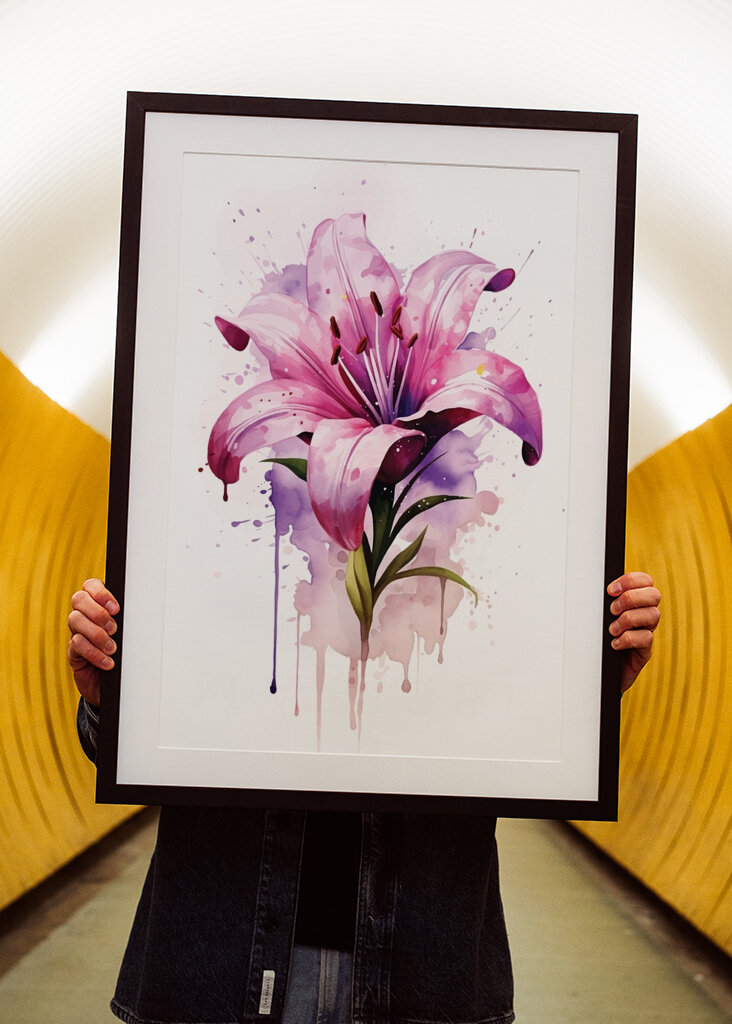 Lila Lilie Blume Kunst