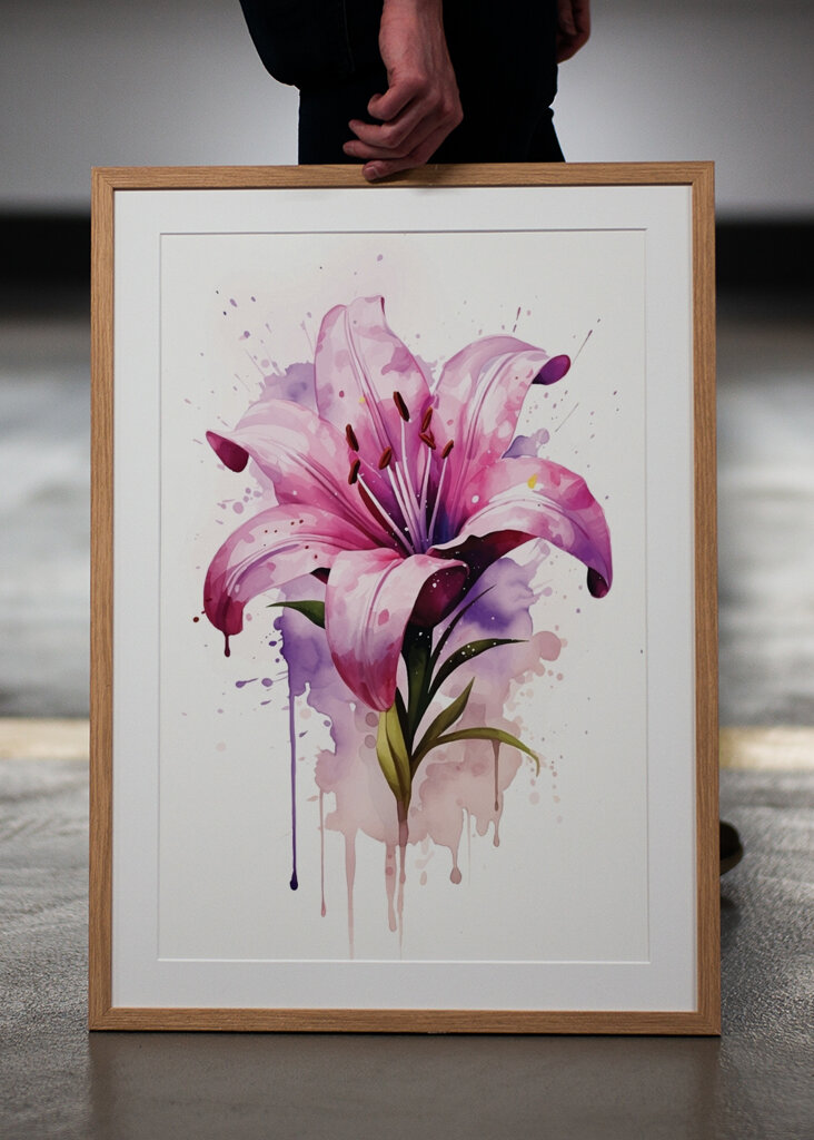 Lila Lilie Blume Kunst