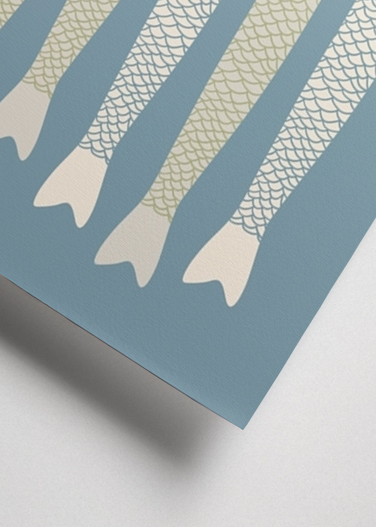 ANJOVIS Retro kala harmaa sininen