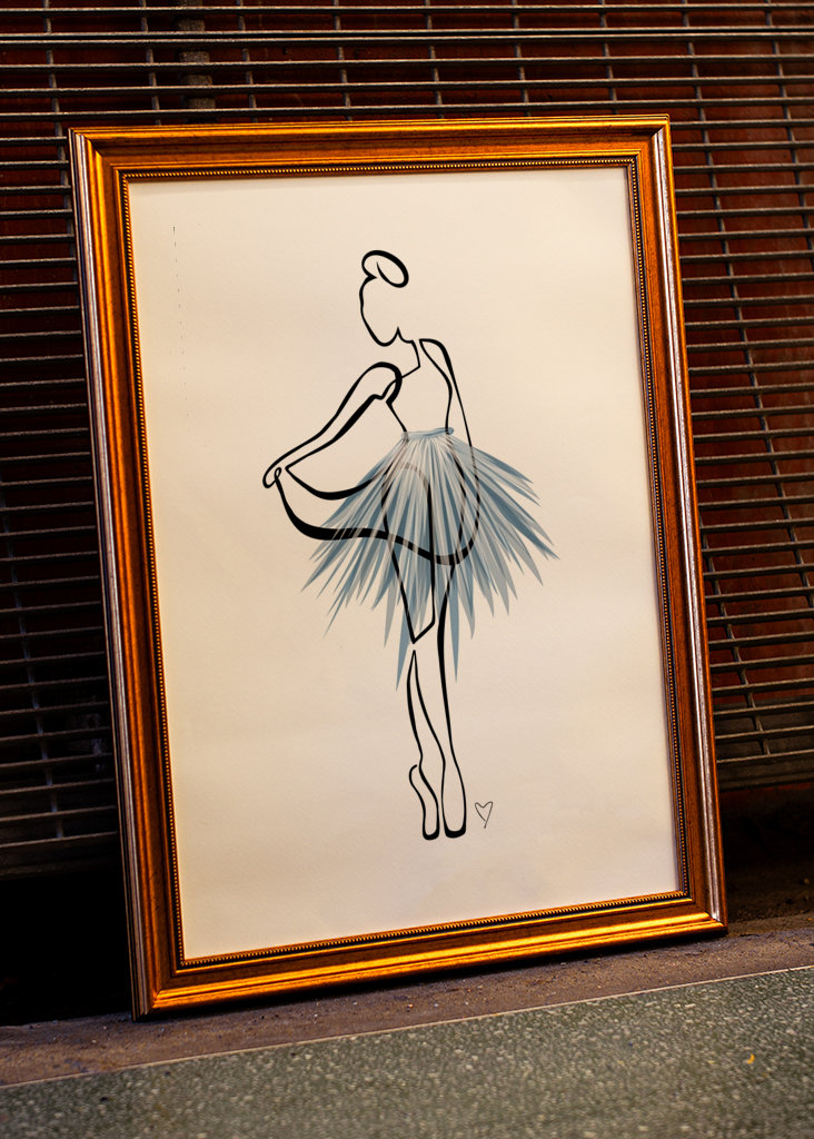 En ballerina i en række