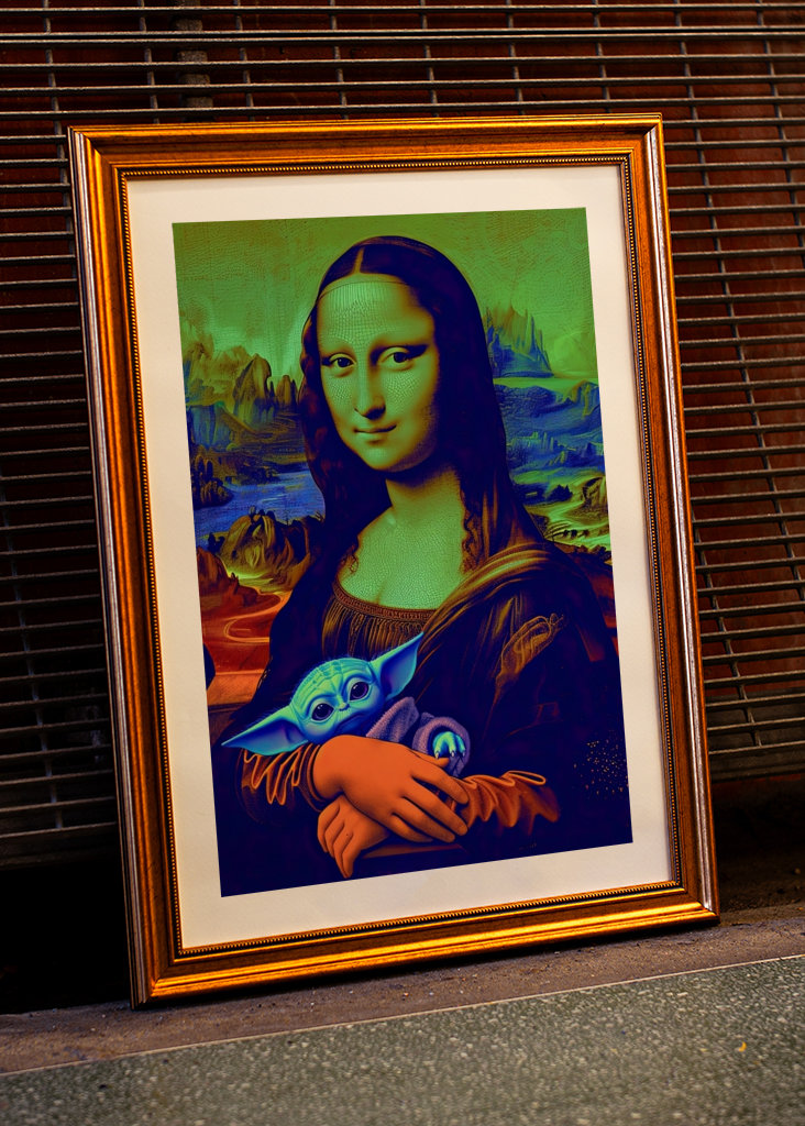 Mona Lisa a malý Yoda