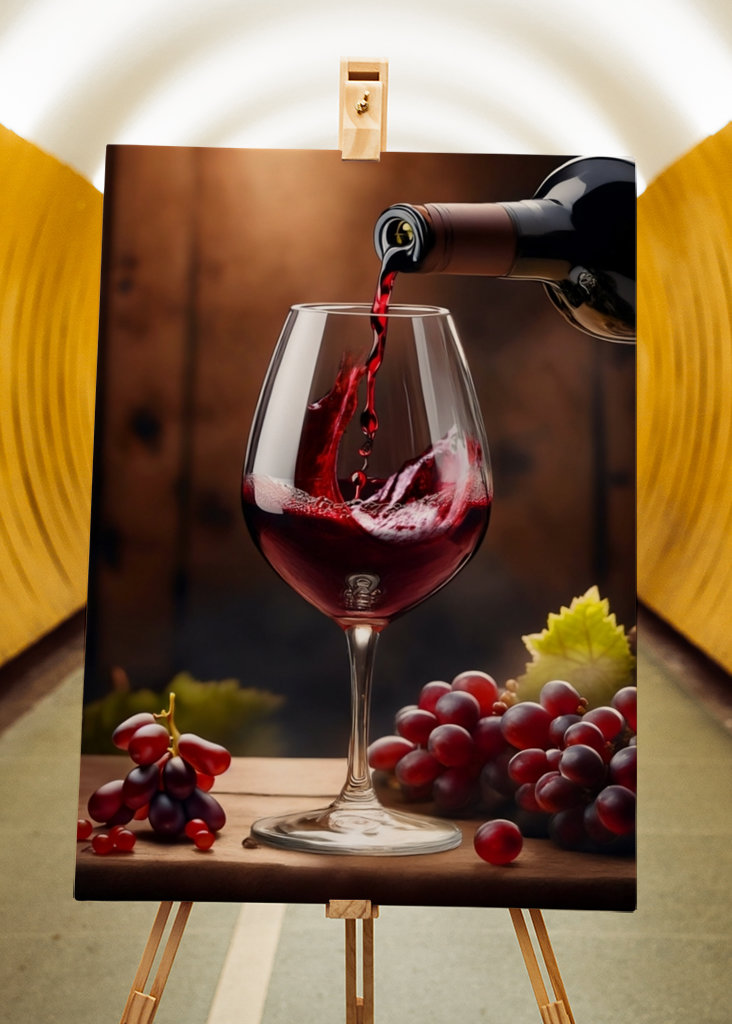 Nalití sklenky červeného vína