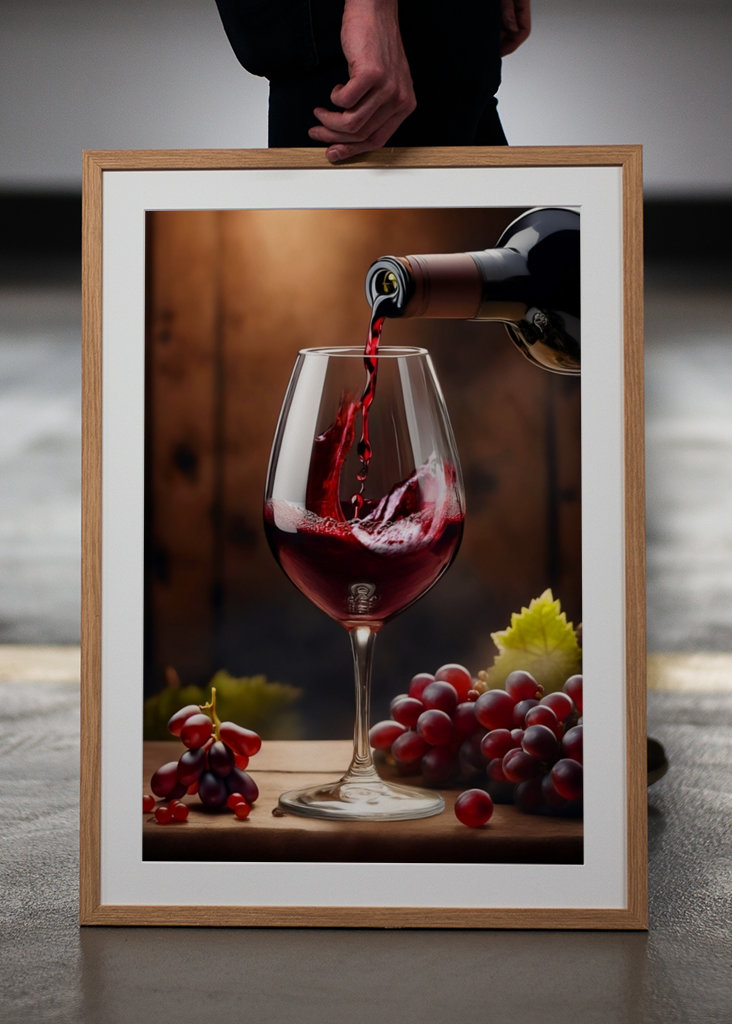 Nalití sklenky červeného vína