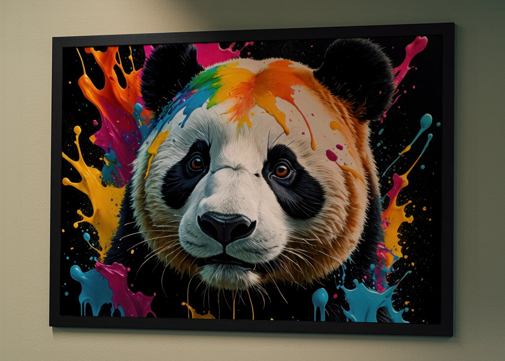 Colorido retrato de cabeza de panda