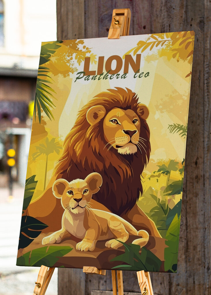 Lví rodinka Minimalistický