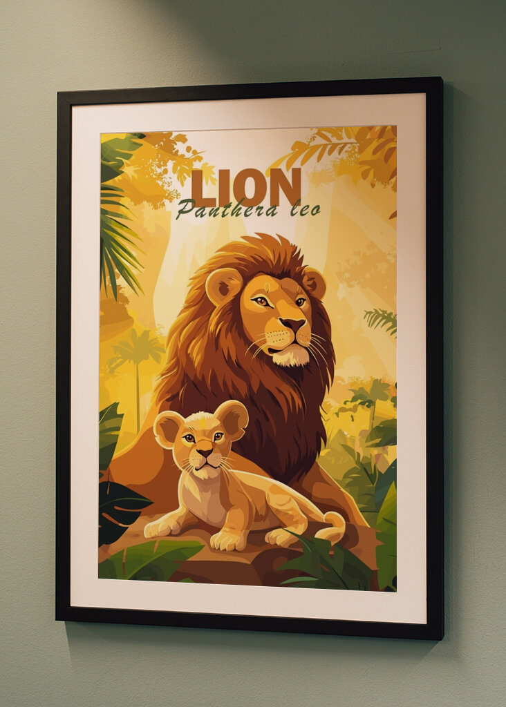 Lví rodinka Minimalistický
