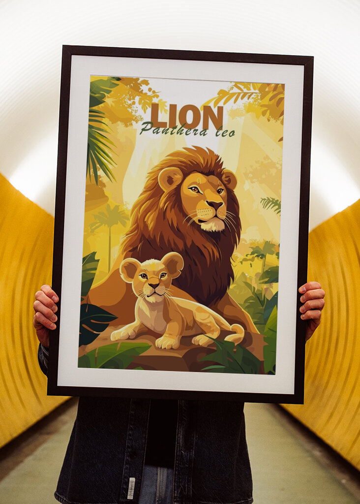 Lví rodinka Minimalistický