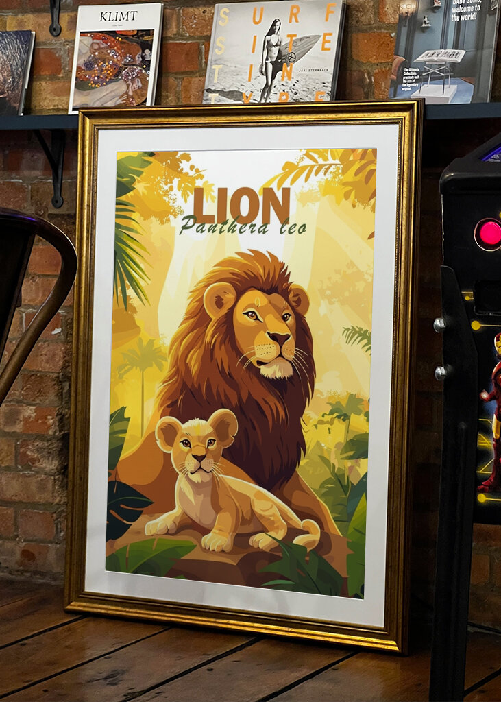 Lví rodinka Minimalistický