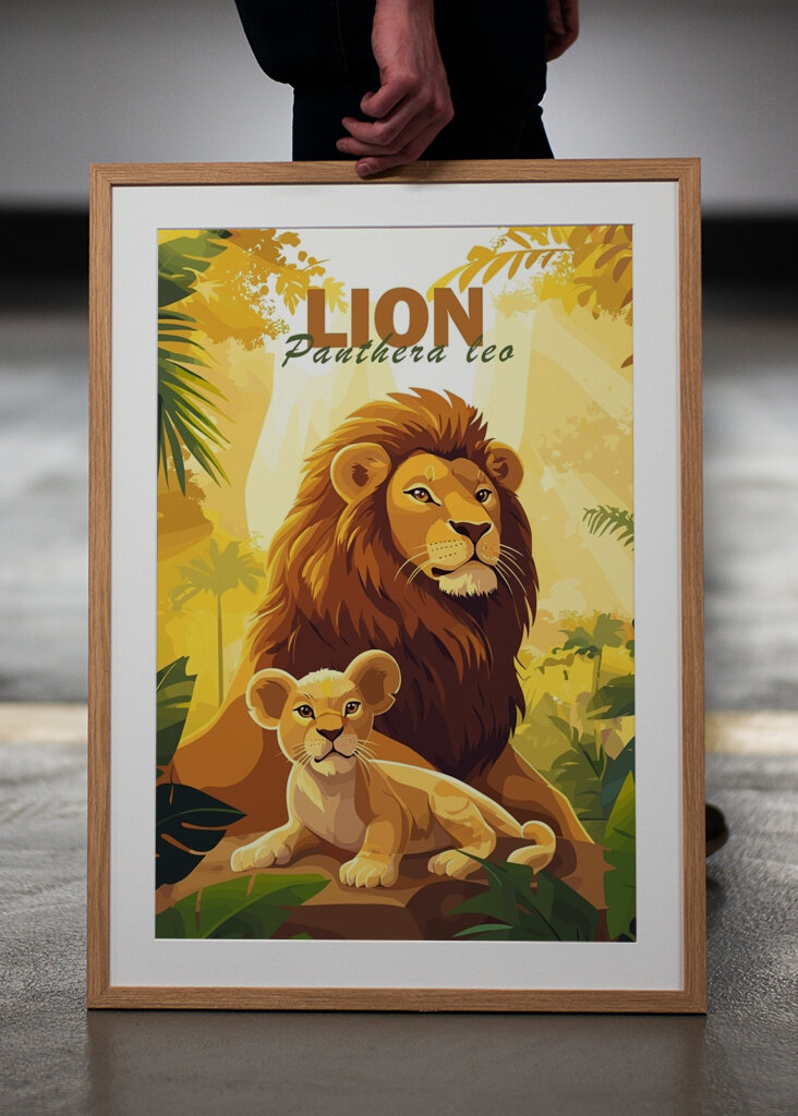 Lví rodinka Minimalistický