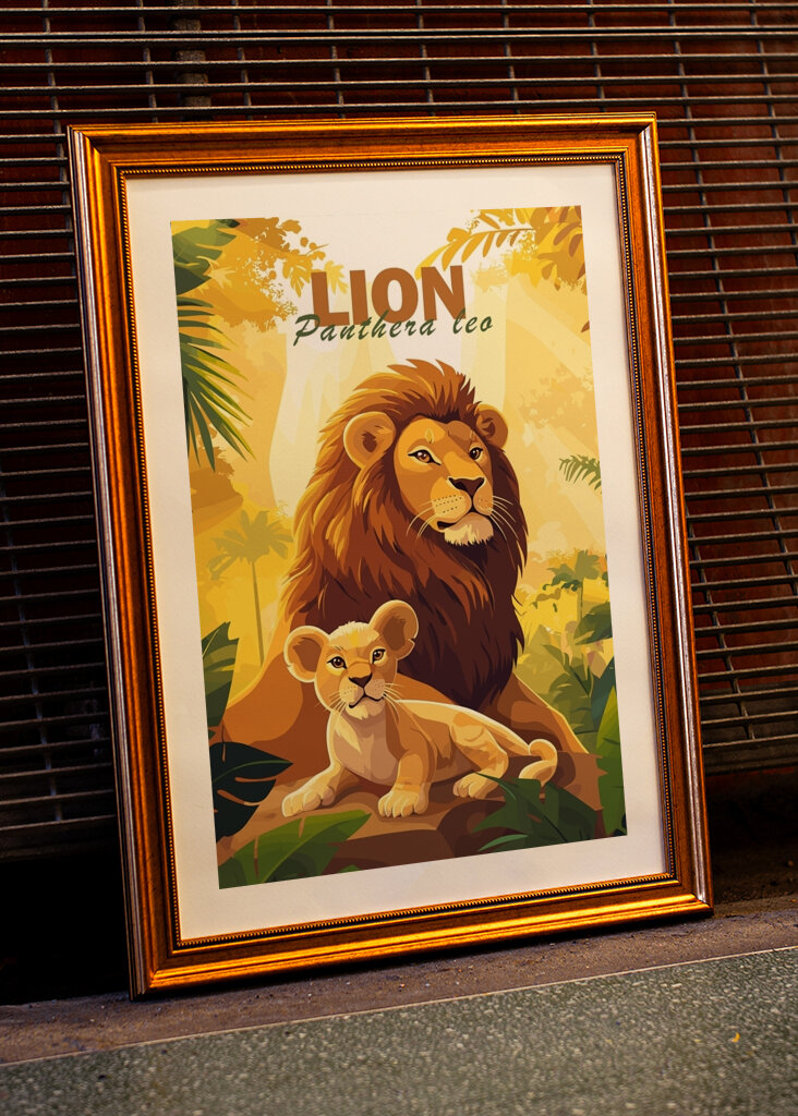 Lví rodinka Minimalistický