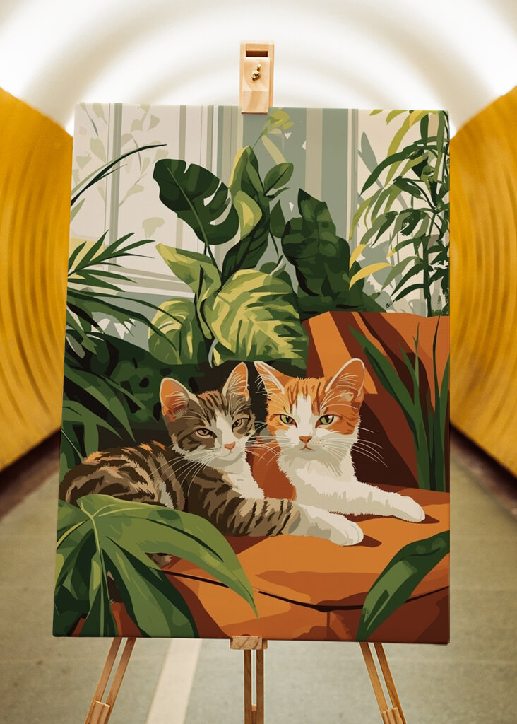 Cat Couple Minimalist