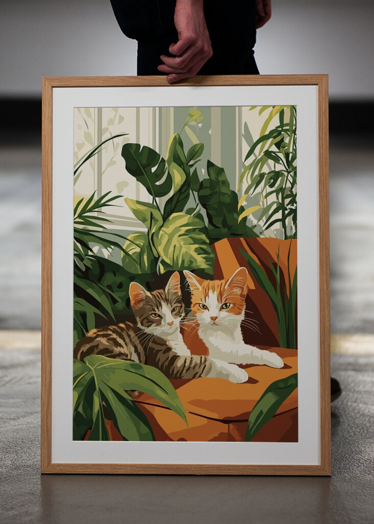 Cat Couple Minimalist