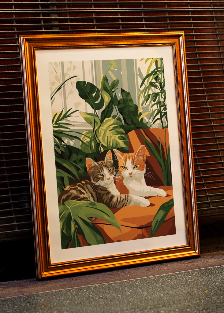 Cat Couple Minimalist