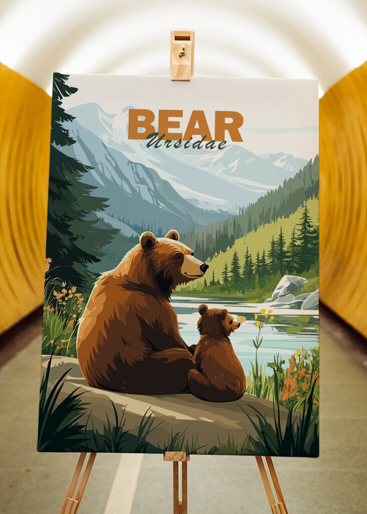 Bjørnefamilie Minimalistisk