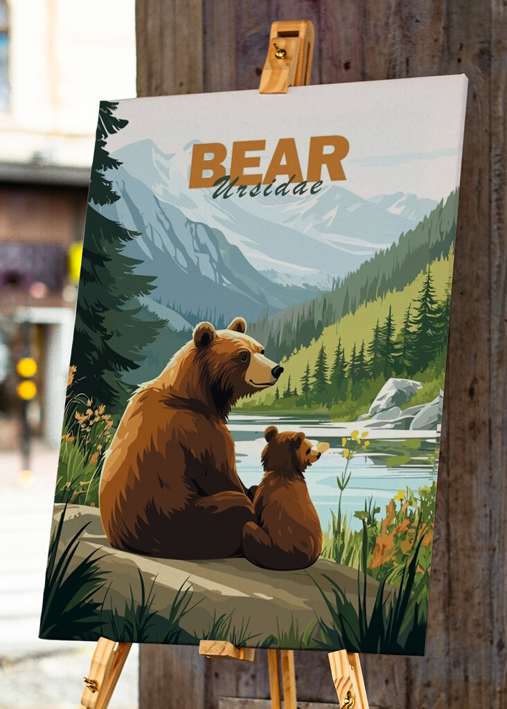 Bjørnefamilie Minimalistisk