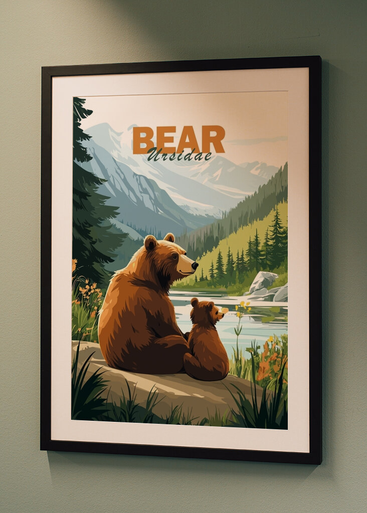 Bjørnefamilie Minimalistisk
