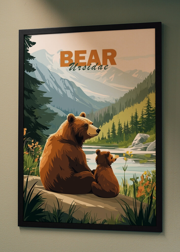 Bjørnefamilie Minimalistisk