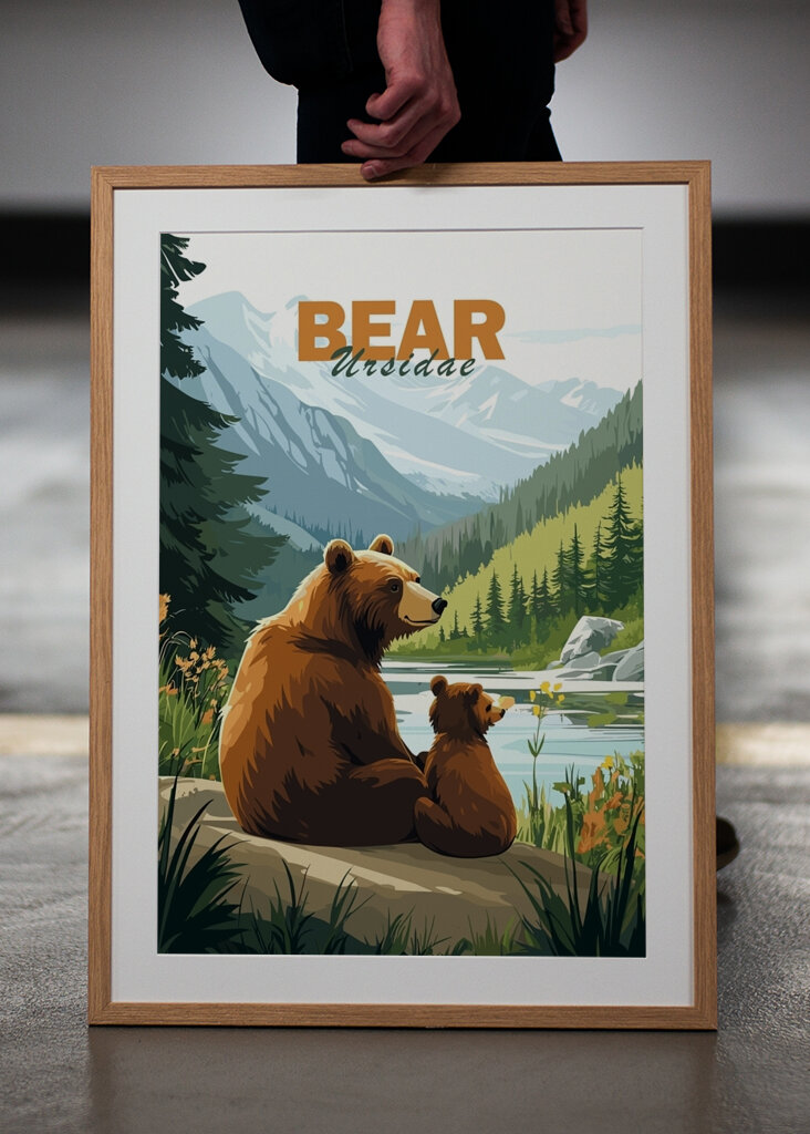 Bjørnefamilie Minimalistisk