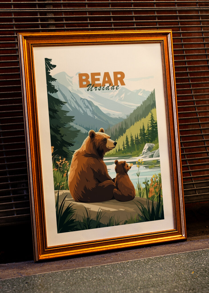 Bjørnefamilie Minimalistisk
