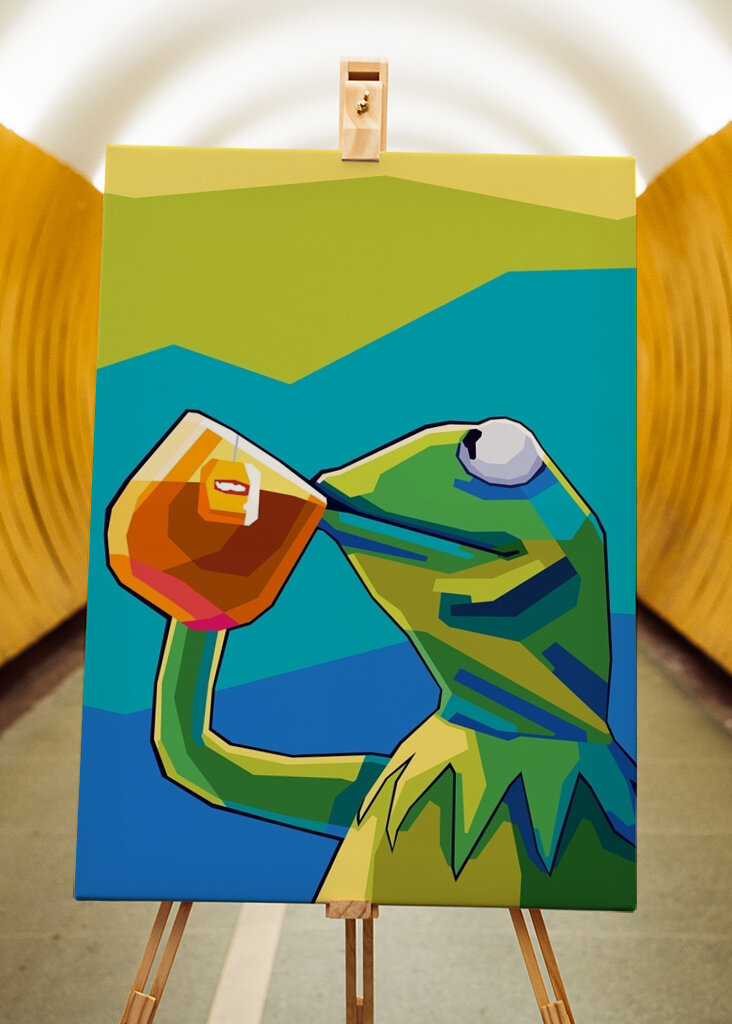 Kermit Meme Wpap Pop Art