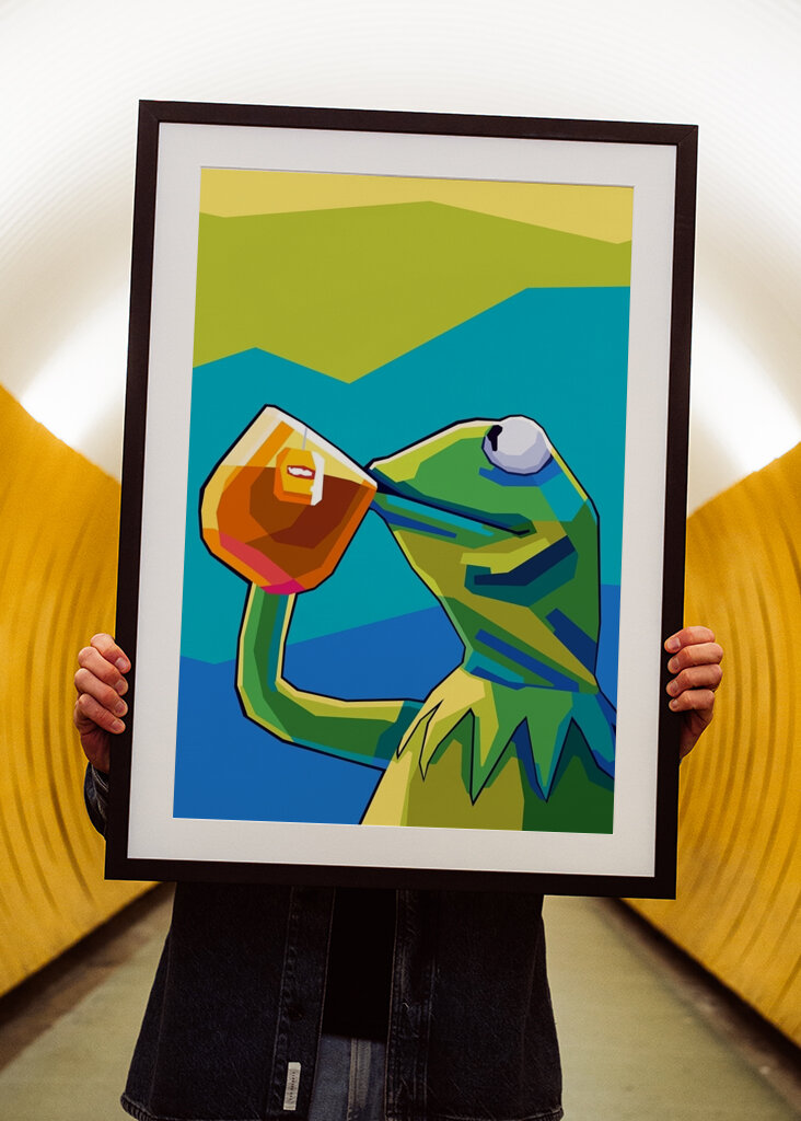 Kermit Meme Wpap Pop Art