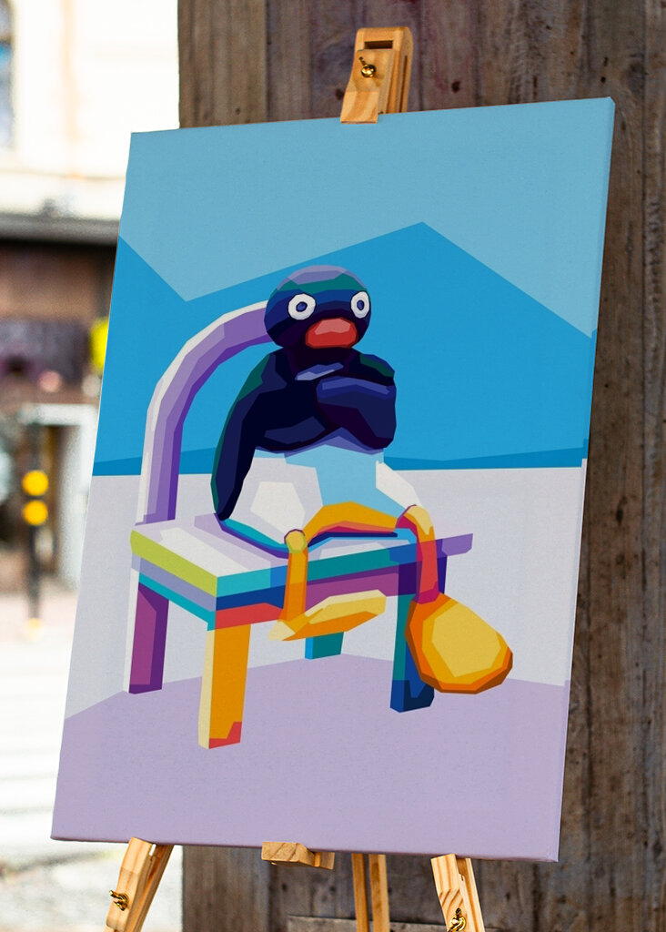 Angry Pingu Meme Pop Art
