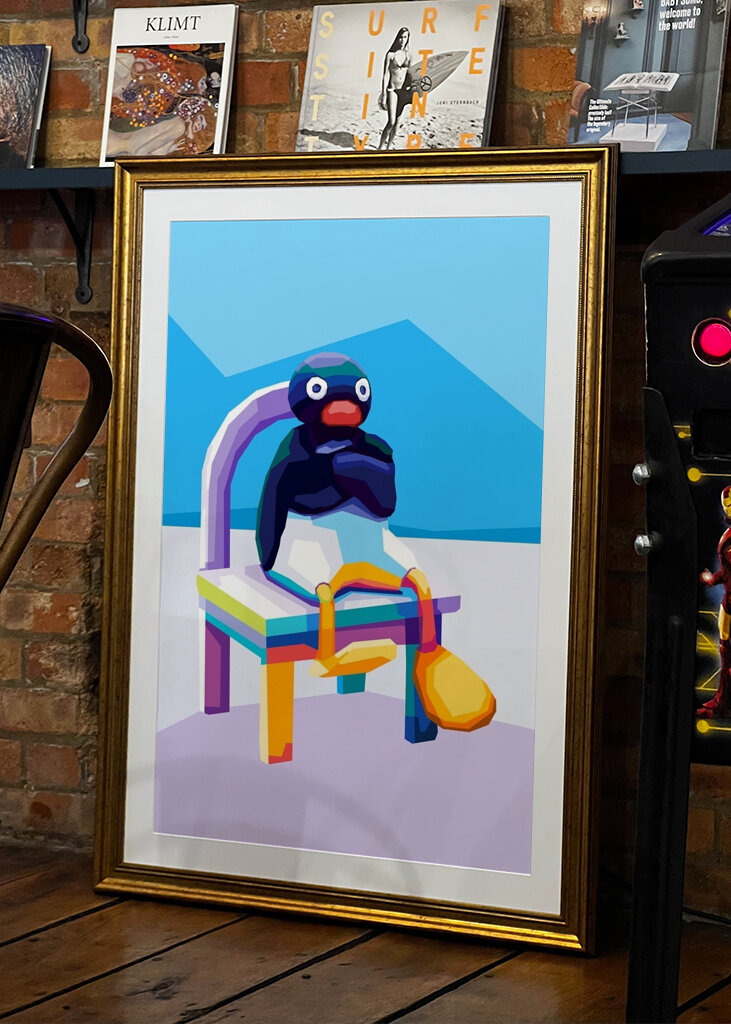 Angry Pingu Meme Pop Art