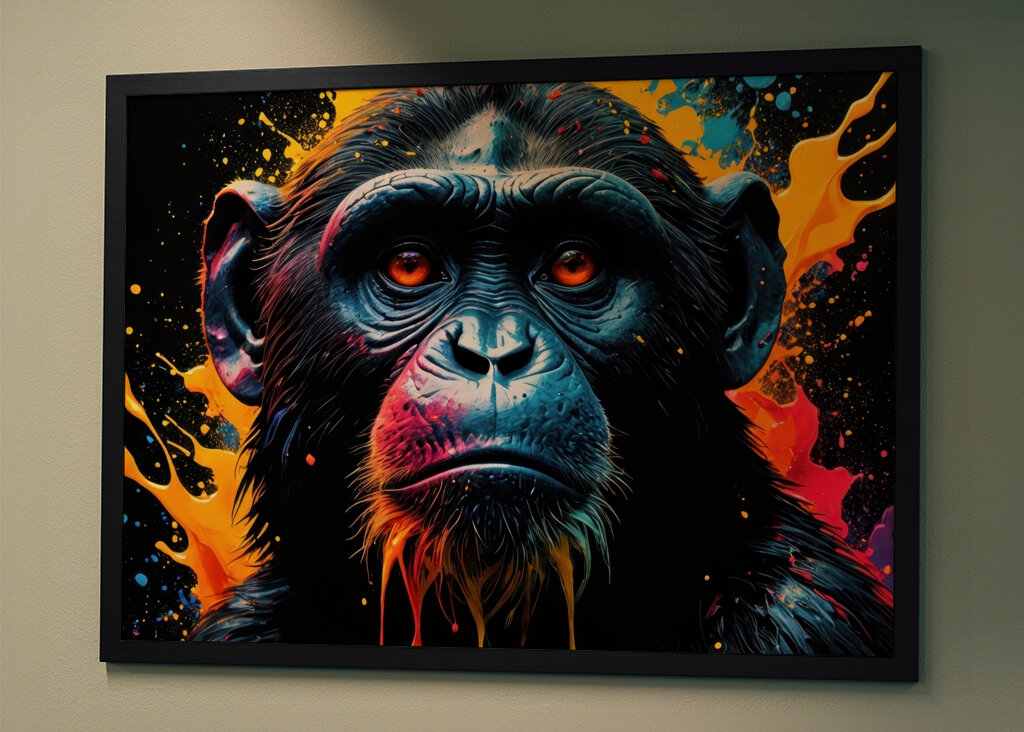 Portrait de tête de singe coloré