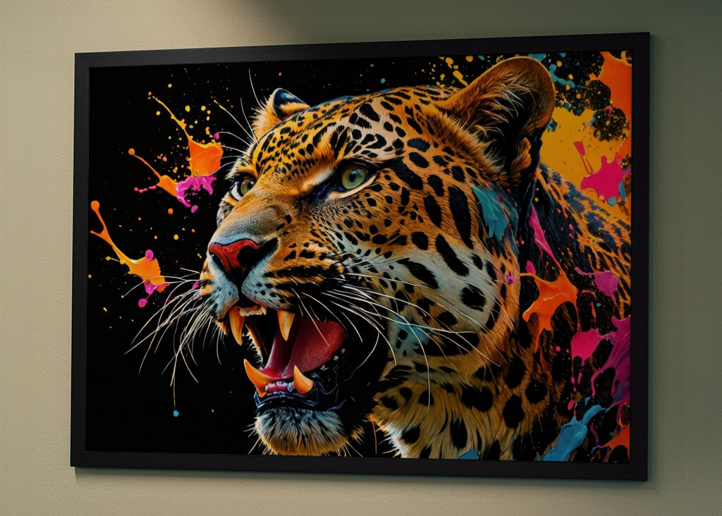 Portrait coloré de tête de léopard