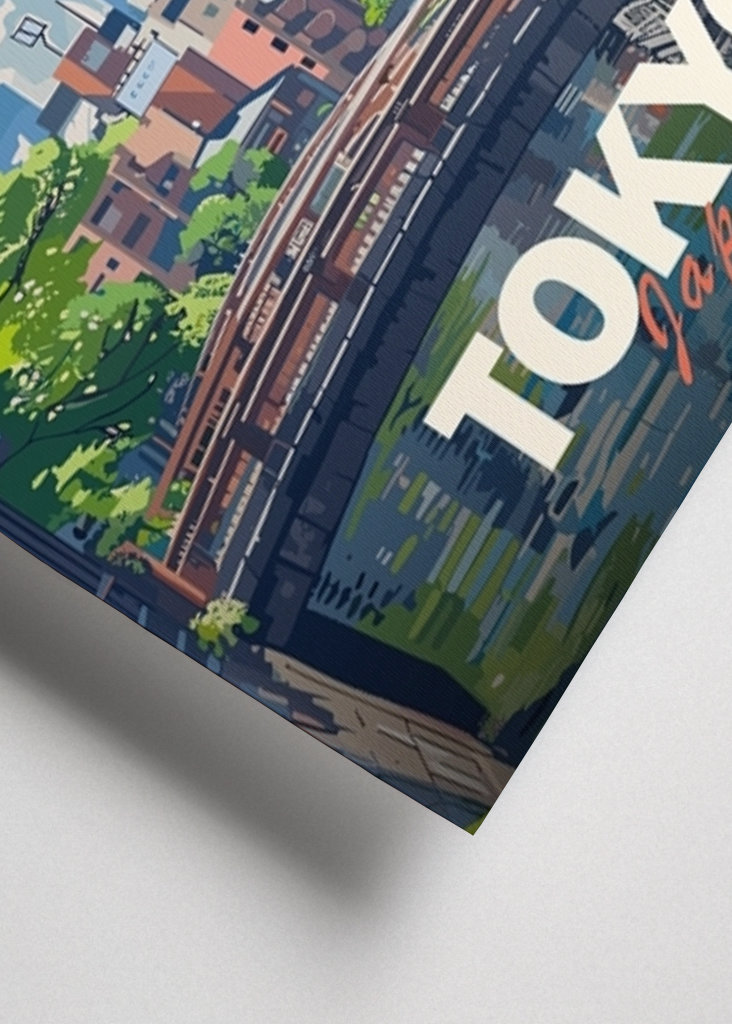 Plakát s cestováním po Tokiu