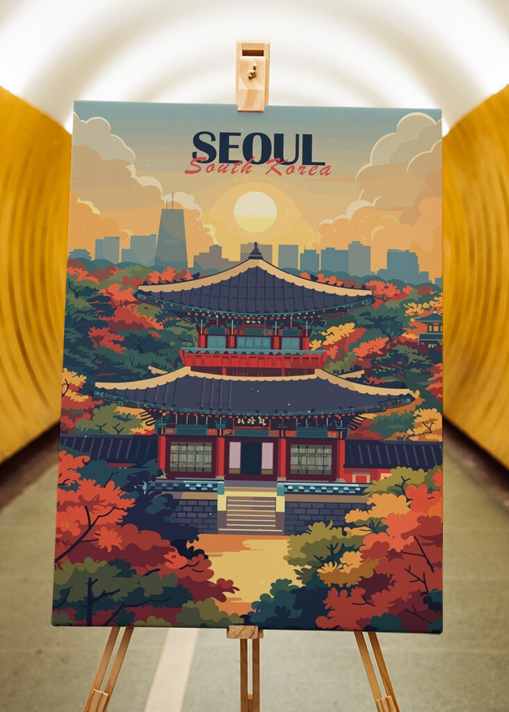 Seoul City Reiseposter