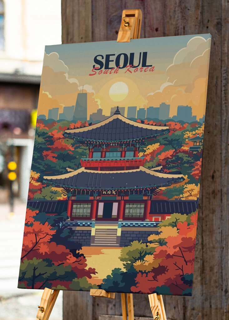 Seoul City Reiseposter