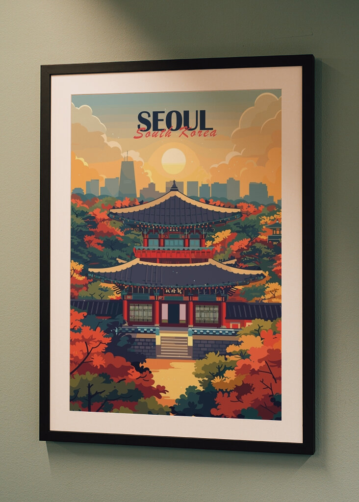 Seoul City Reiseposter