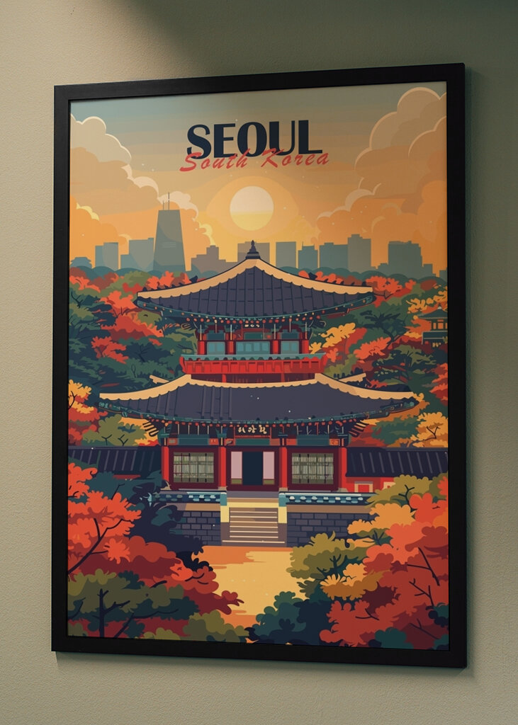 Seoul City Reiseposter