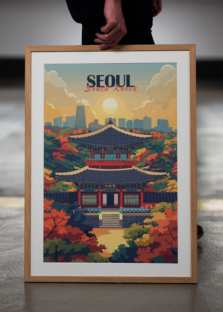 Seoul City Reiseposter