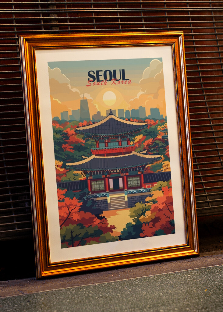 Seoul City Reiseposter