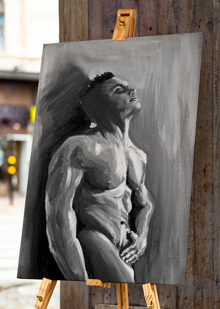 Malerei Nackter Muskulöser Mann