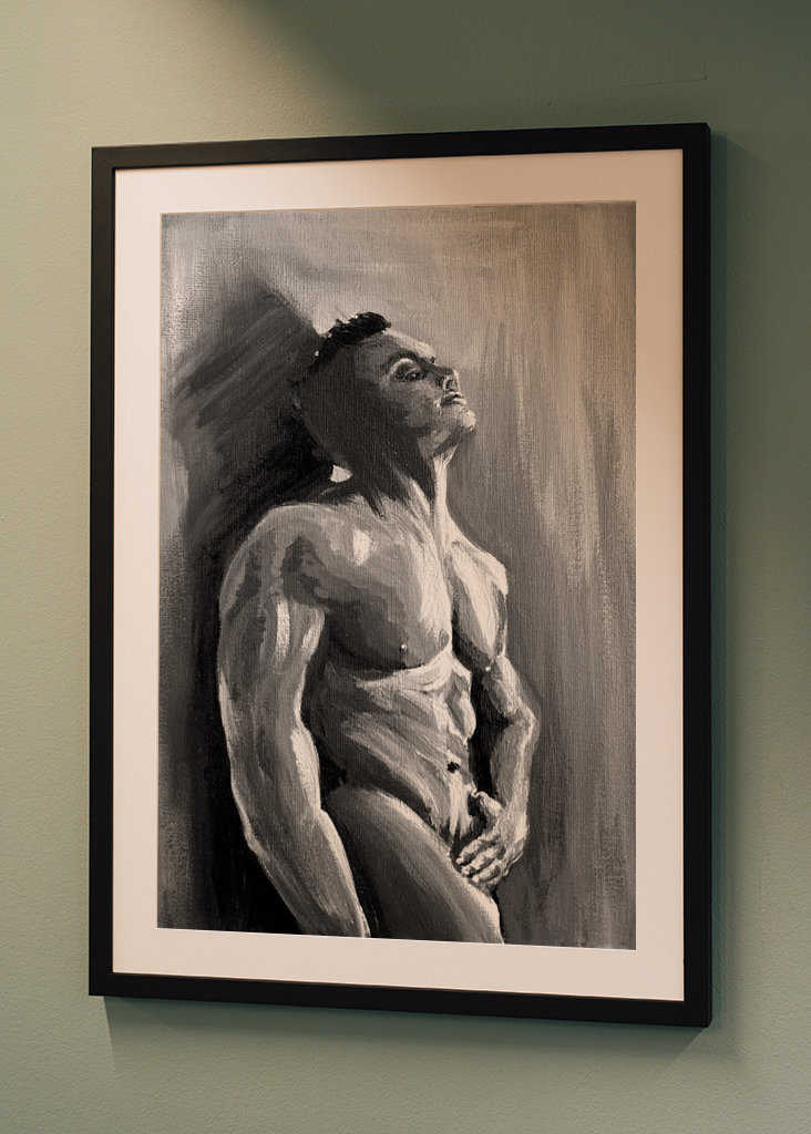 Malerei Nackter Muskulöser Mann