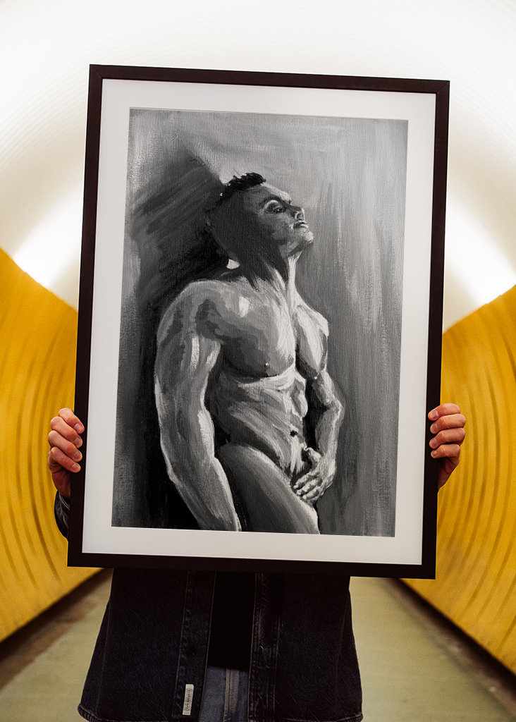 Malerei Nackter Muskulöser Mann