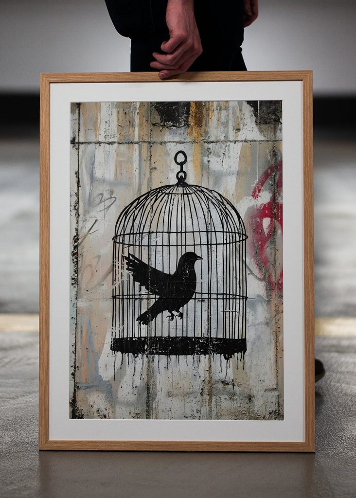 Libertad enjaulada: arte de Banksy