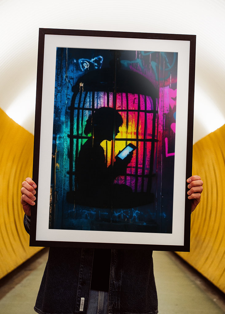 Digitales Gefängnis Banksy Kunst