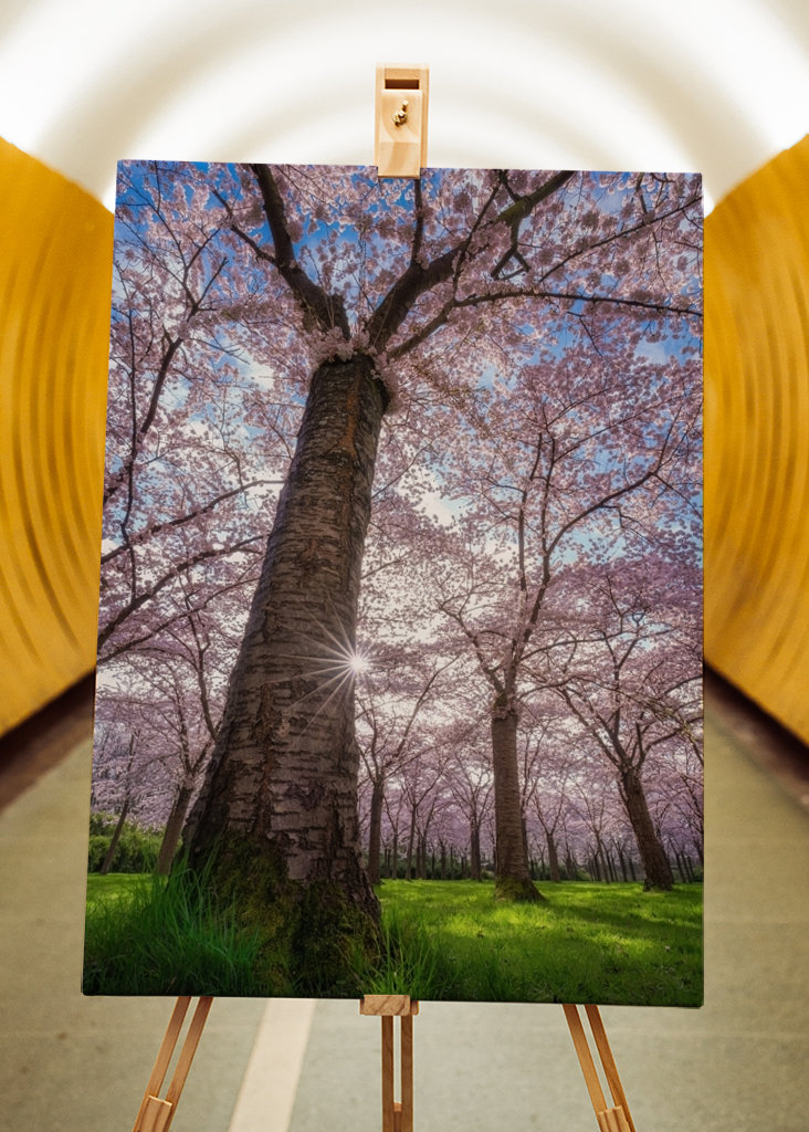 Blooming cherry tree