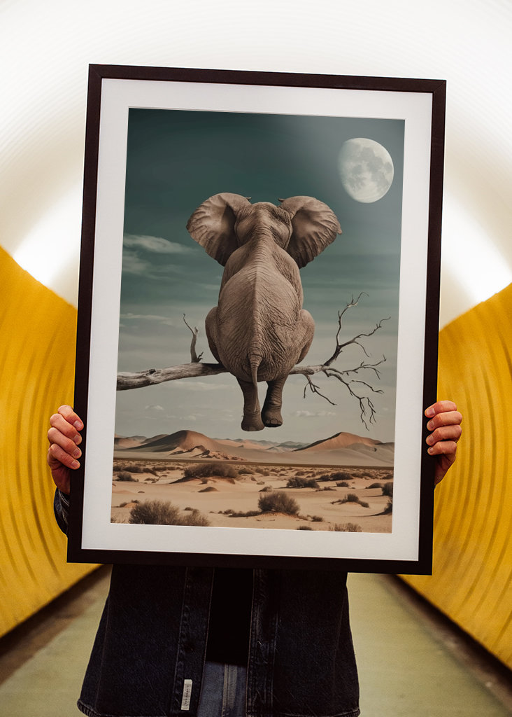 Elephant and Moon
