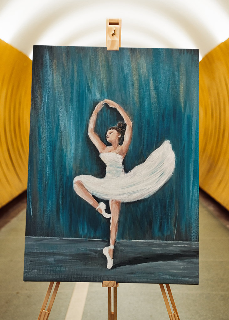 Balerina hattyúk tava festmény