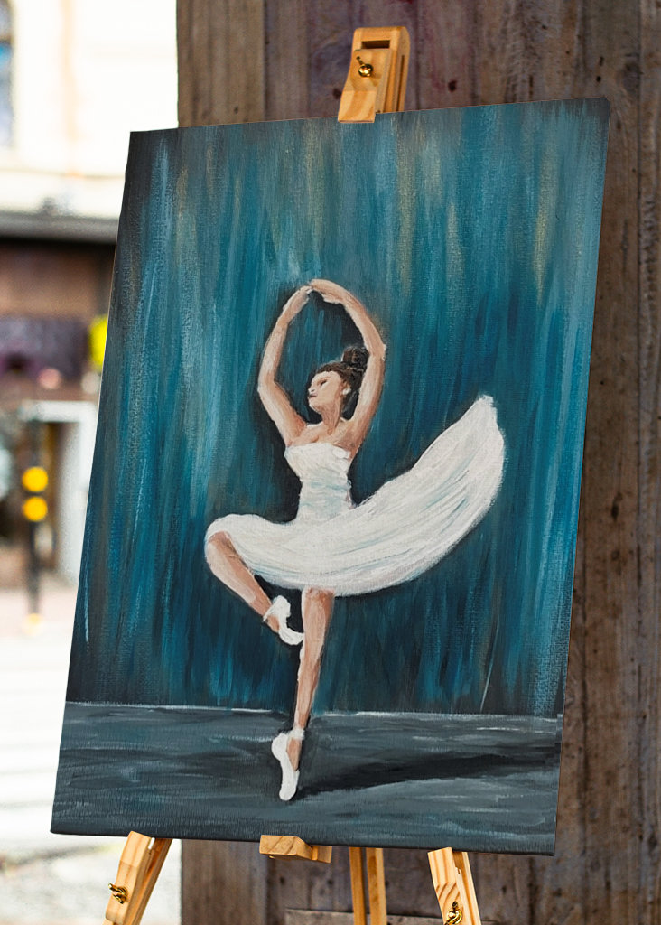 Balerina hattyúk tava festmény