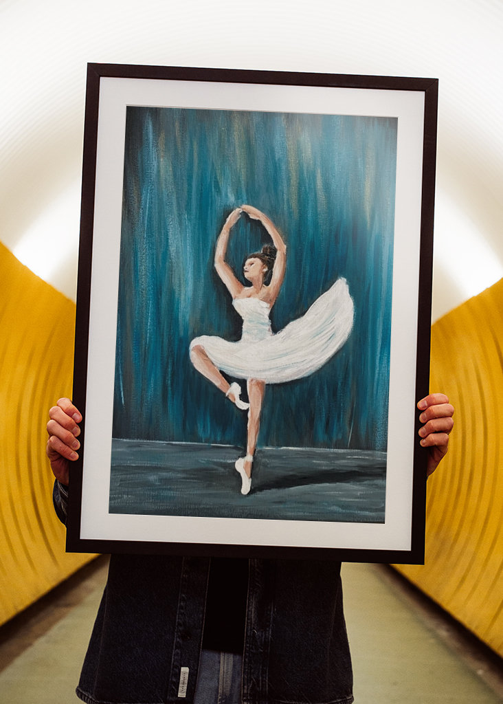 Balerina hattyúk tava festmény