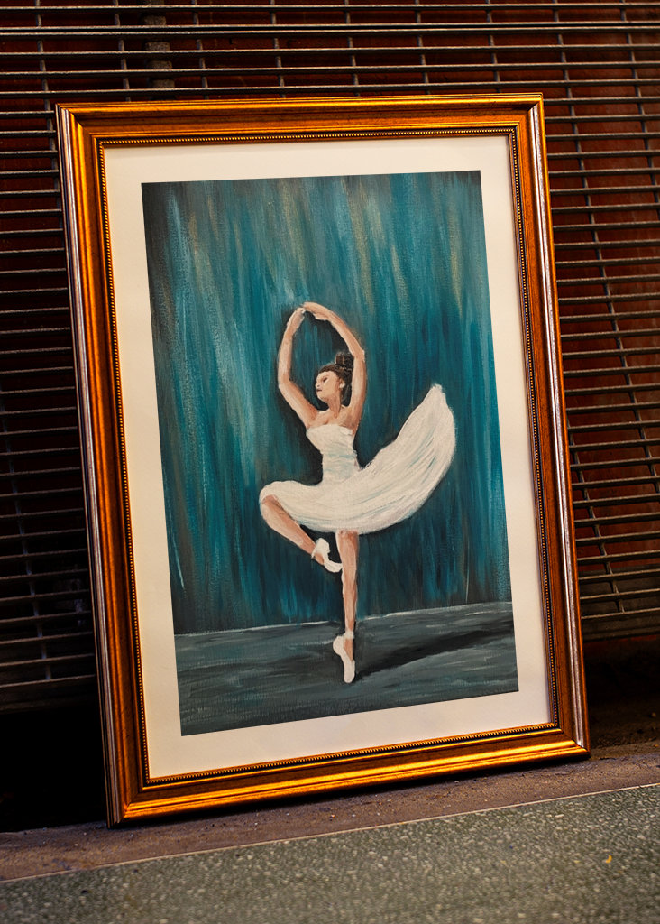 Balerina hattyúk tava festmény