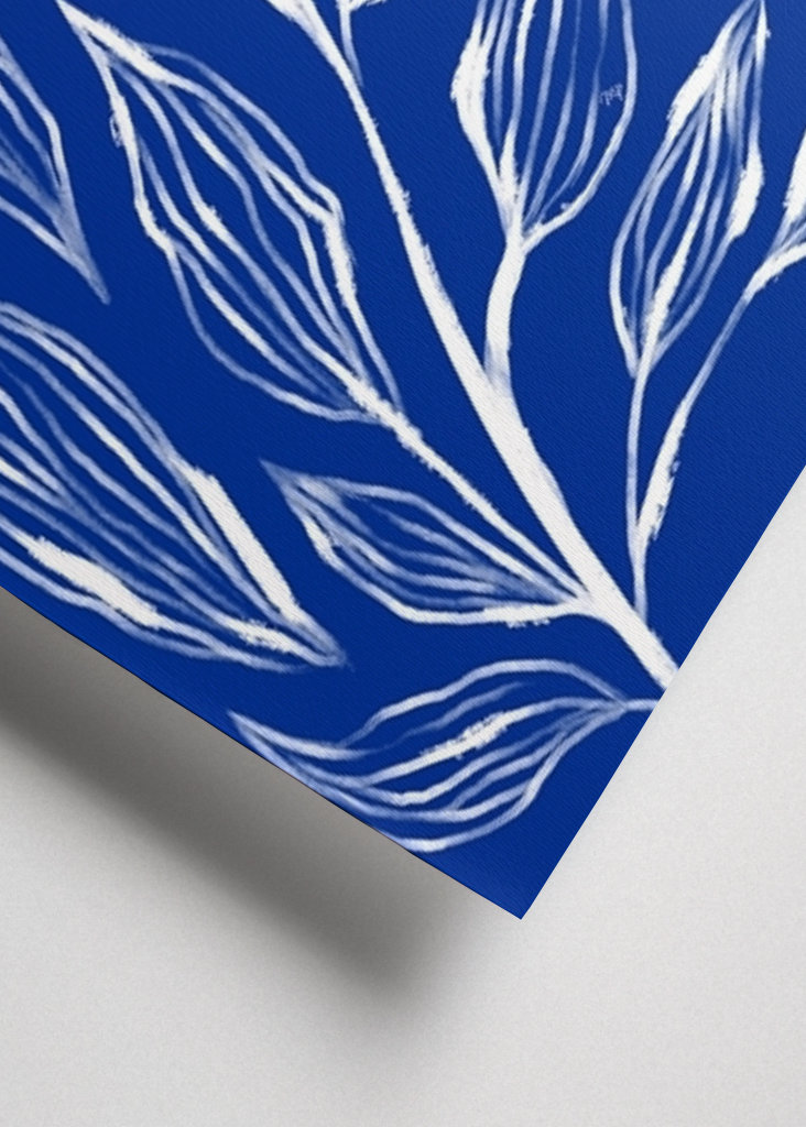 Minimalist white ink Leaves